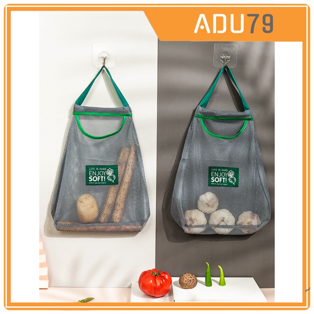 Túi Lưới Đựng Hành Tỏi Rau Củ Quả Đồ Khô Treo Tường Chống Ẩm Mốc Tiện Ích Nhà Bếp - Trùm Sỉ Adu79