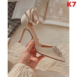 Giày cao gót 7cm nữ đính đá sang chảnh K7