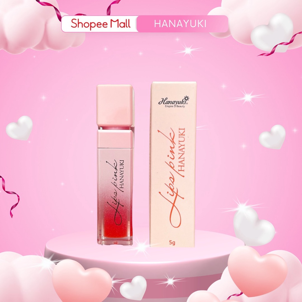 Son Dưỡng Hanayuki dưỡng Hồng Môi Lips Pink Mờ Thâm Căng Mọng Hanayuki Chính Hãng