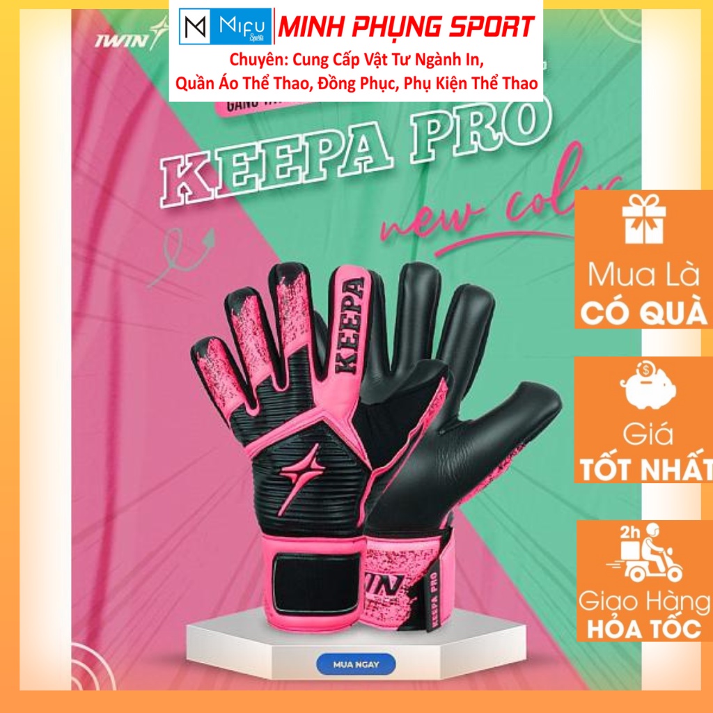 Găng tay thủ môn có xương, bao tay thủ môn, miễn phí in handstrap lên cổ găng tay iwin Keepa Pro GK01 có thể tháo lắp.