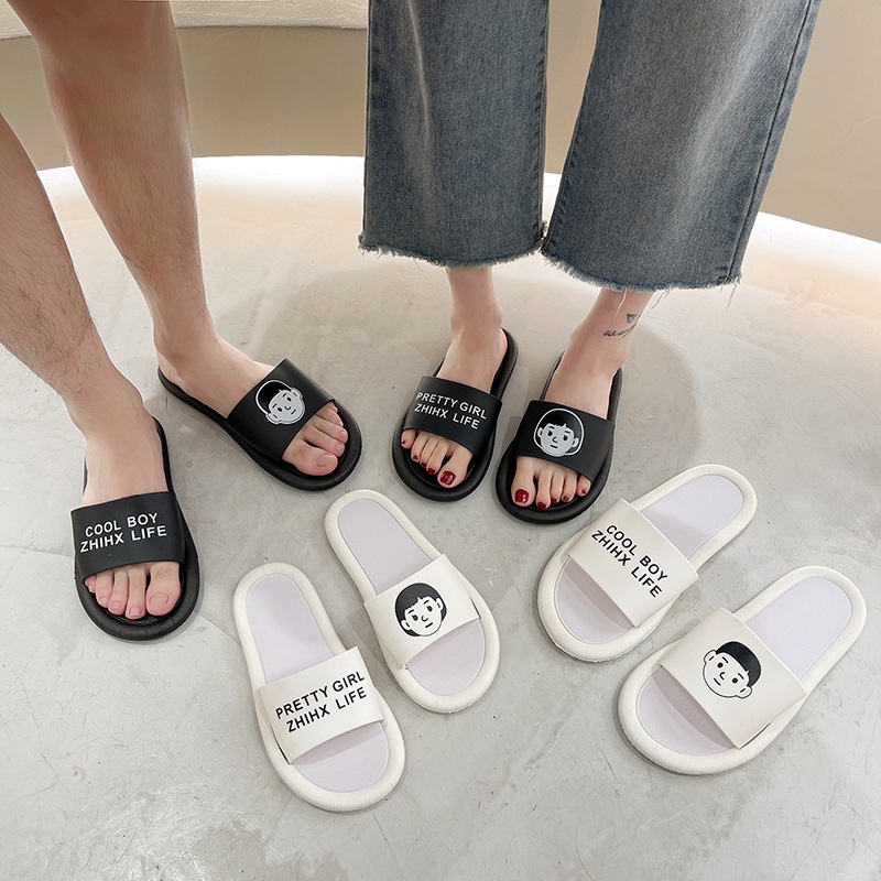 Dép Đi Trong Nhà Hình Đám Mây Đế Bằng Mềm Mại Thời Trang Mùa Hè Cho Cặp Đôi