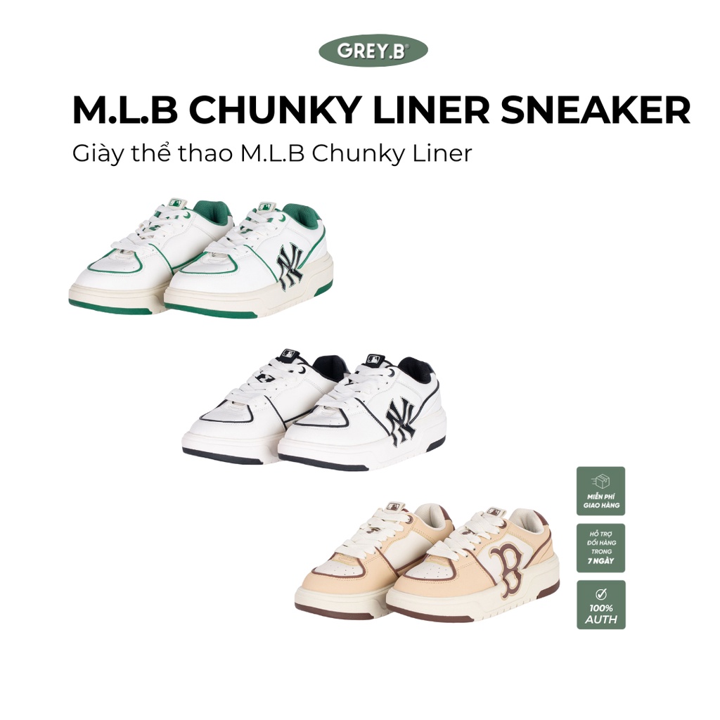 Giày Sneaker M.L.B Chunky Liner GREYB Phong cách Hàn Quốc