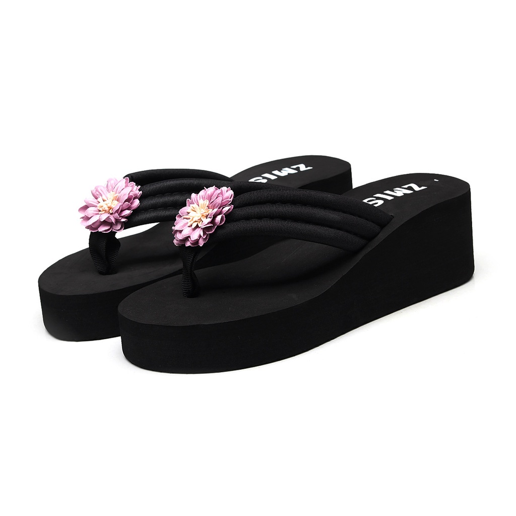 Dép xỏ ngón cao gót đính hoa tho8i72 trang cho nữ