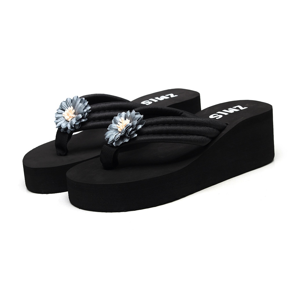 Dép xỏ ngón cao gót đính hoa tho8i72 trang cho nữ