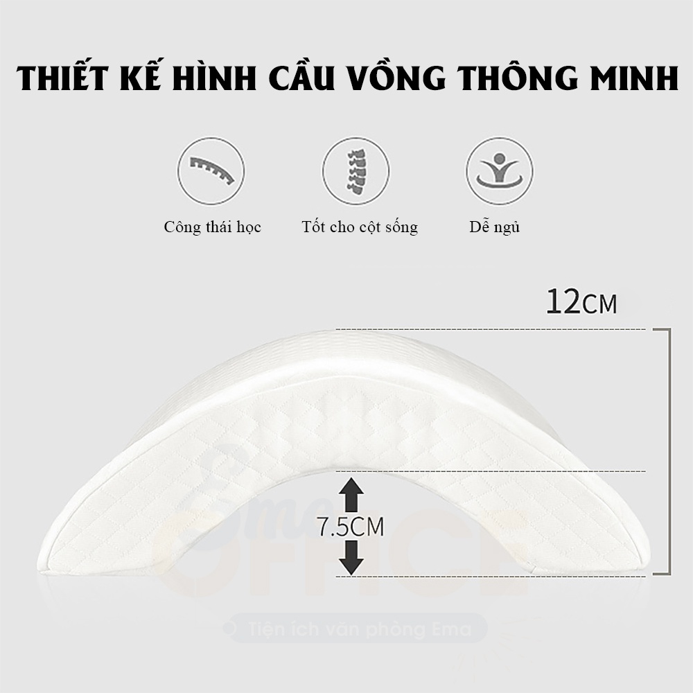 Gối cầu vồng luồn tay cao su non cao cấp EMA chống mỏi tay, tê tay
