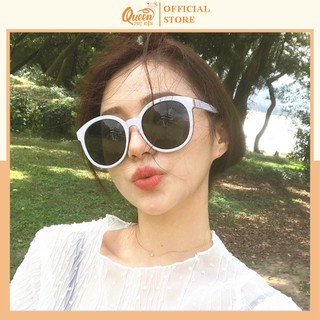 Mắt Kính Râm Mát Thời Trang Tròn Trắng Chống Tia UV Cực Đẹp