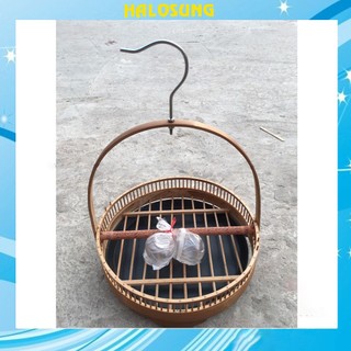 Lồng trần nuôi chim cu gáy Halosung chất lượng cao kèm phụ kiện lồng chim LC84( kèm cóng nước)