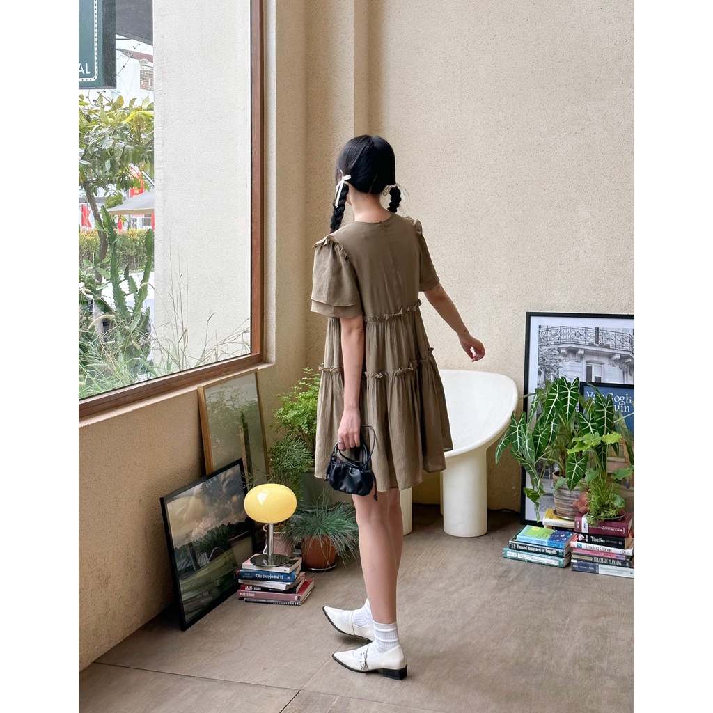 Đầm xẻ cổ V cột nơ THE C.I.U - Triscy Babydoll Dress