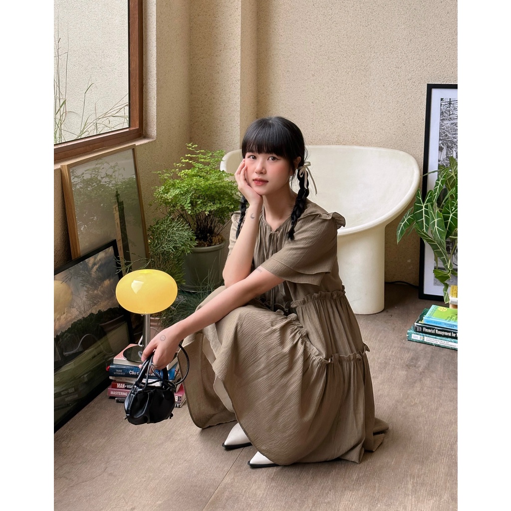 Đầm xẻ cổ V cột nơ THE C.I.U - Triscy Babydoll Dress