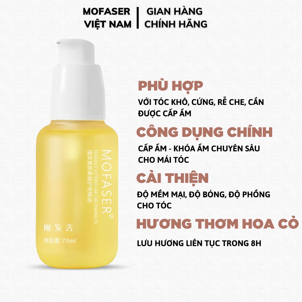 Tinh dầu dưỡng tóc hương nước hoa Mofaser Magic House chuyên dùng cho tóc khô cứng rễ tre, phục hồi hư tổn, giữ nếp DT03