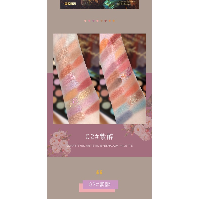 Bảng phấn mắt Novo Ánh Lấp Lánh Thời Trang Sành Điệu 30 màu cho nữ tông da màu tự nhiên cho mắt lâu trôi