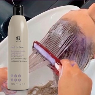 [Chính hãng] Dầu Gội Tím Real Silver Khử Vàng, Chăm Sóc, Tóc Tẩy, Nhuộm Sáng 350ml/chai