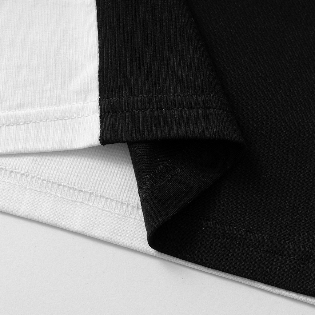 Áo thun nam ROUGH 230gsm form regular cổ bo tròn vải Cotton co giãn phối màu
