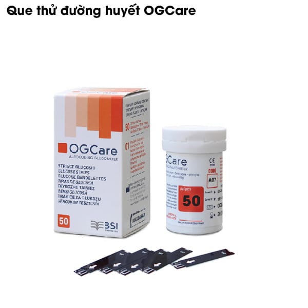 Que Thử Đường Huyết OgCare Hộp 50 Que Thử