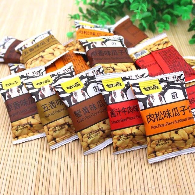 HẠT HƯỚNG DƯƠNG BÓC SẴN TẨM VỊ SẤY GIÒN ( 5 vị: trứng cua, chà bông, ngũ vị hương, nguyên vị, bò sốt