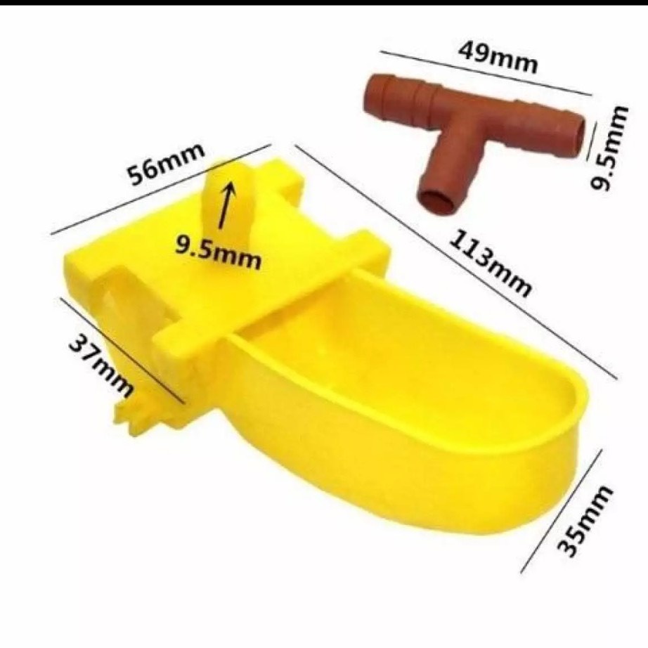 Máng uống tự động cho chim cút, bồ câu mẫu màu vàng