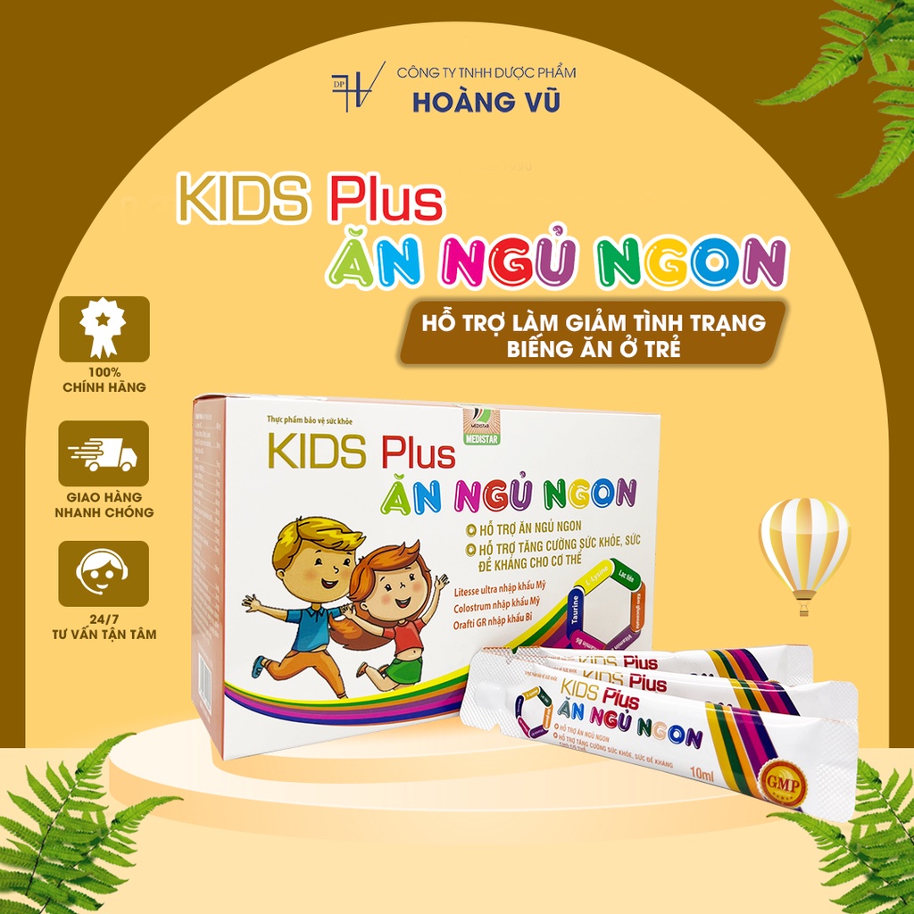 [ Chính Hãng ] Siro ăn ngon ngủ ngon - KIDS PLUS ĂN NGỦ NGON (Hộp 20 gói x 5ml)