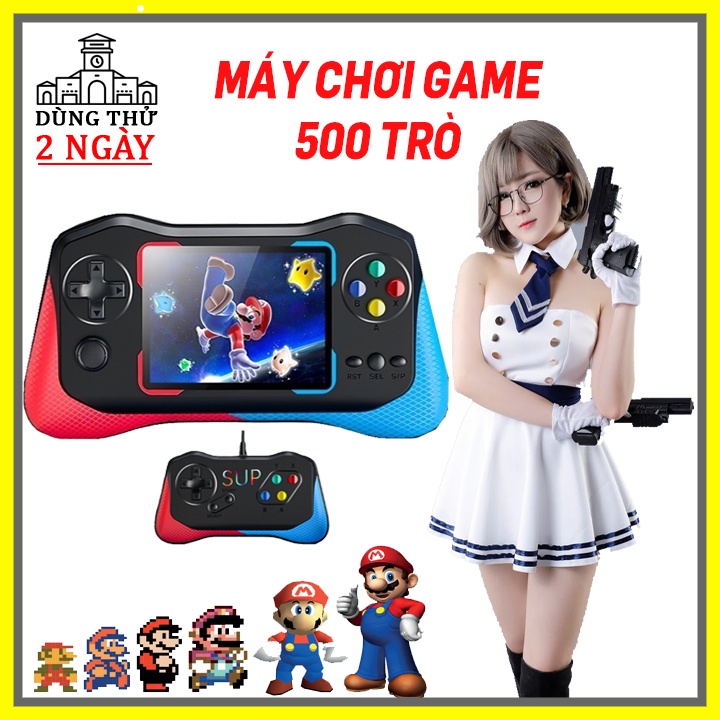 Máy chơi game cầm tay Sup Q12 500 trò cổ điển, kết nối với tivi, lỗi 1 đổi 1