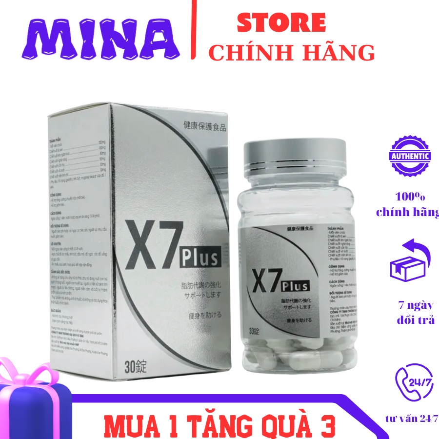 Giảm cân X7 plus chính hãng NGÂN 98 - tặng detox thải mỡ,đẹp da