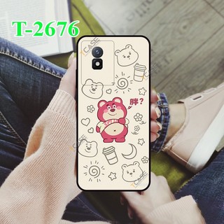Ốp Lưng Vivo Y02 4G, Y02s 4G, Y22, Y22s 4G in hình gấu dâu - Ốp nhám chông sốc có gù bảo vệ camera