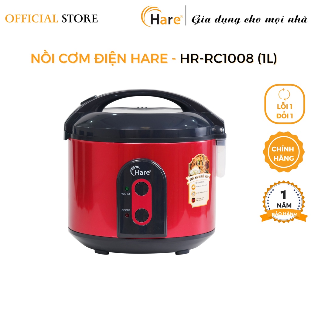Nồi cơm điện (1L) - HR-RC1008 - thương hiệu Hare - bảo hành 12 tháng