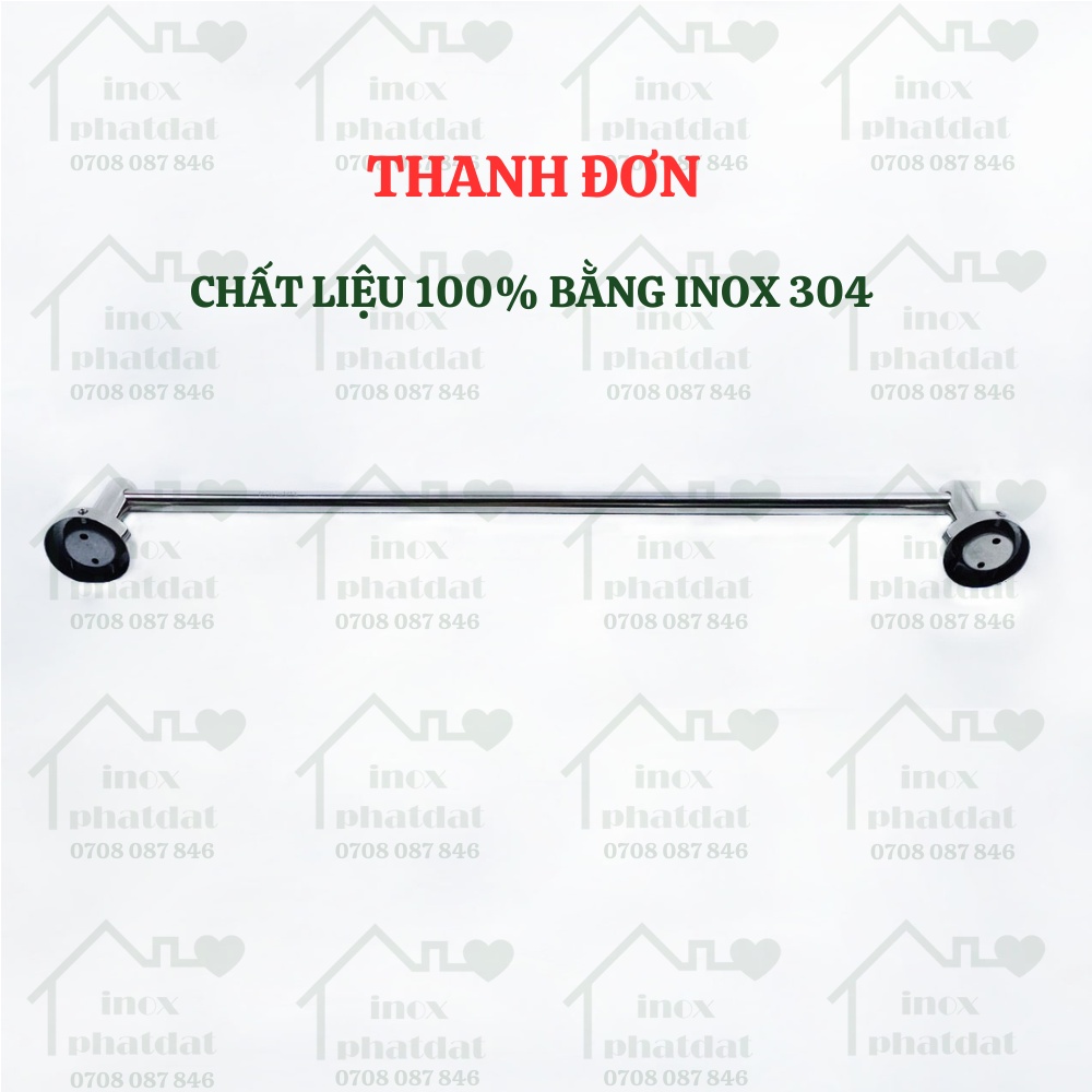 Thanh treo khăn đế âm Inox 304 PHÁT ĐẠT không rỉ sét, máng khăn nhà tắm, giá móc khăn mặt, vắt khăn inox