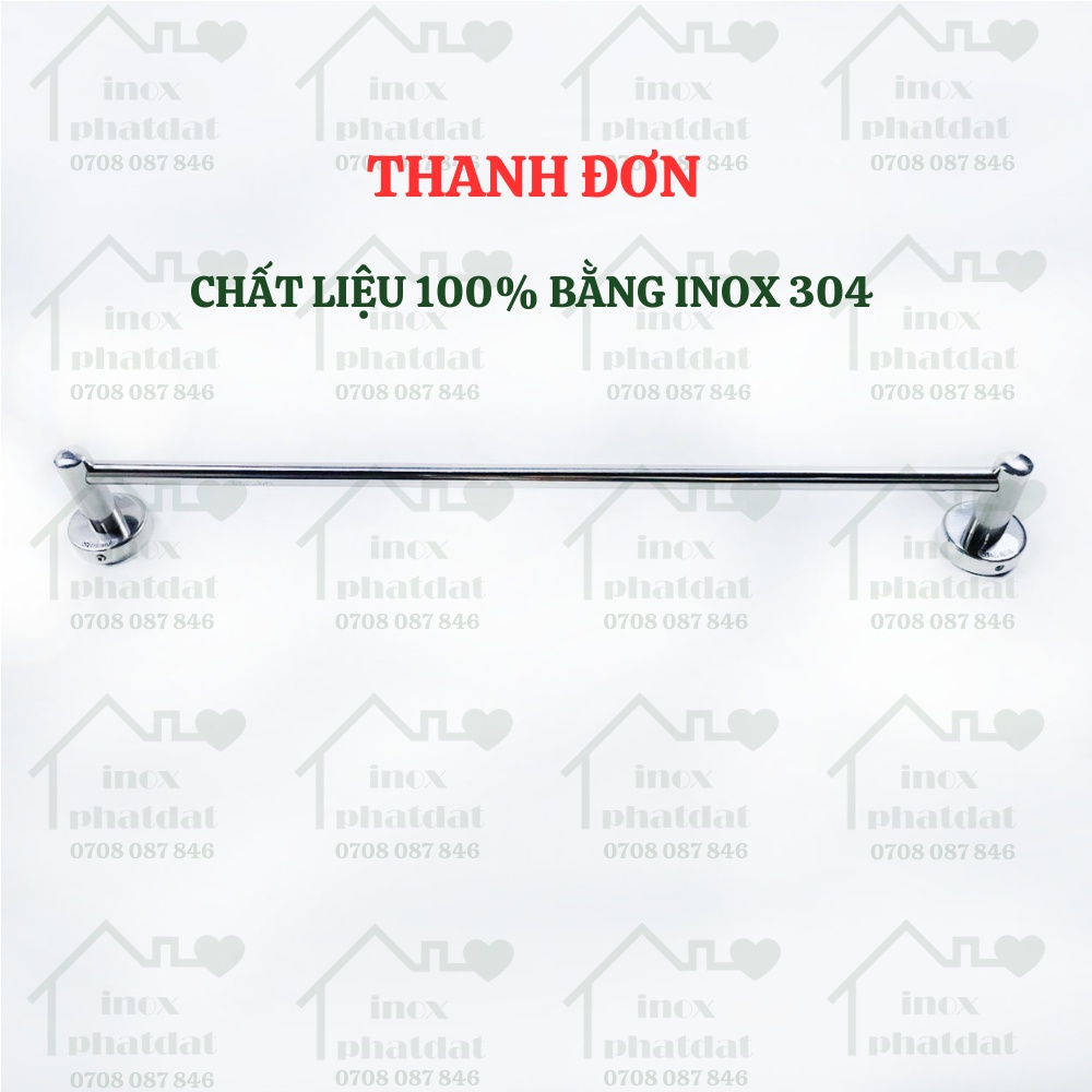 Thanh treo khăn đế âm Inox 304 PHÁT ĐẠT không rỉ sét, máng khăn nhà tắm, giá móc khăn mặt, vắt khăn inox