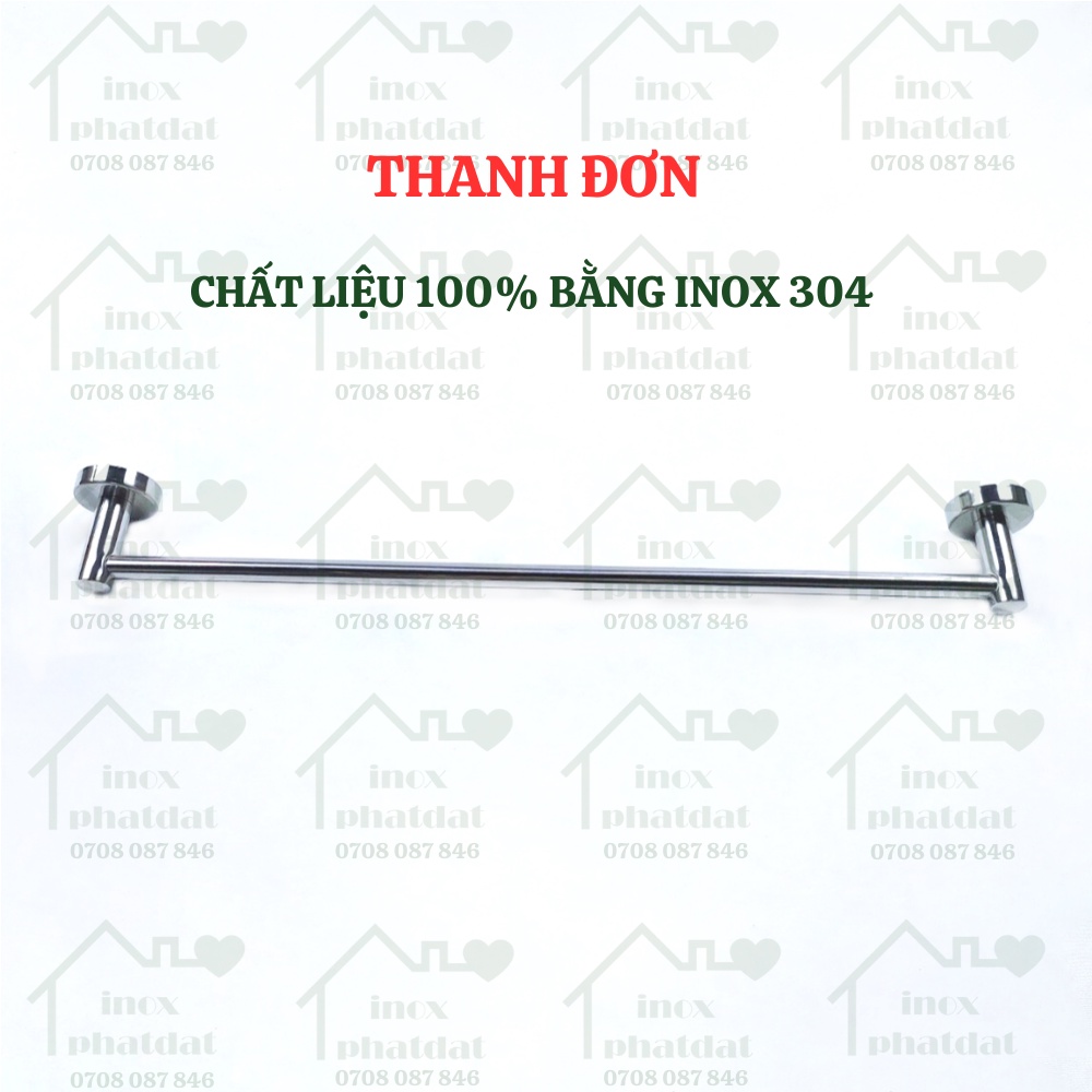 Thanh treo khăn đế âm Inox 304 PHÁT ĐẠT không rỉ sét, máng khăn nhà tắm, giá móc khăn mặt, vắt khăn inox