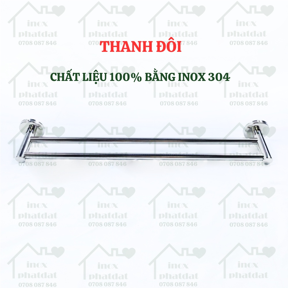 Thanh treo khăn đế âm Inox 304 PHÁT ĐẠT không rỉ sét, máng khăn nhà tắm, giá móc khăn mặt, vắt khăn inox