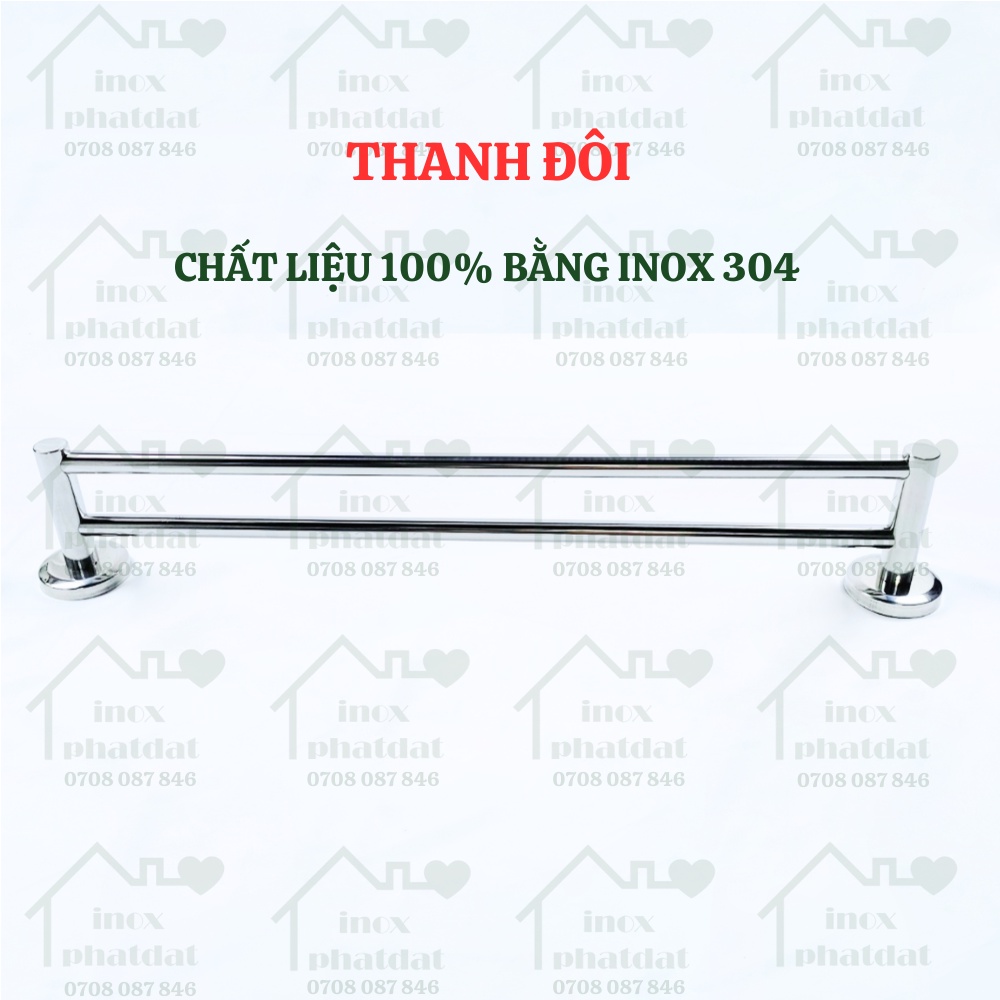 Thanh treo khăn đế âm Inox 304 PHÁT ĐẠT không rỉ sét, máng khăn nhà tắm, giá móc khăn mặt, vắt khăn inox