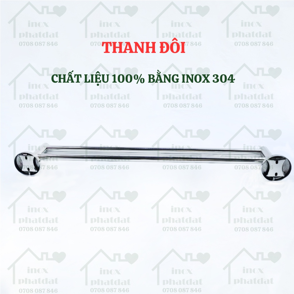 Thanh treo khăn đế âm Inox 304 PHÁT ĐẠT không rỉ sét, máng khăn nhà tắm, giá móc khăn mặt, vắt khăn inox