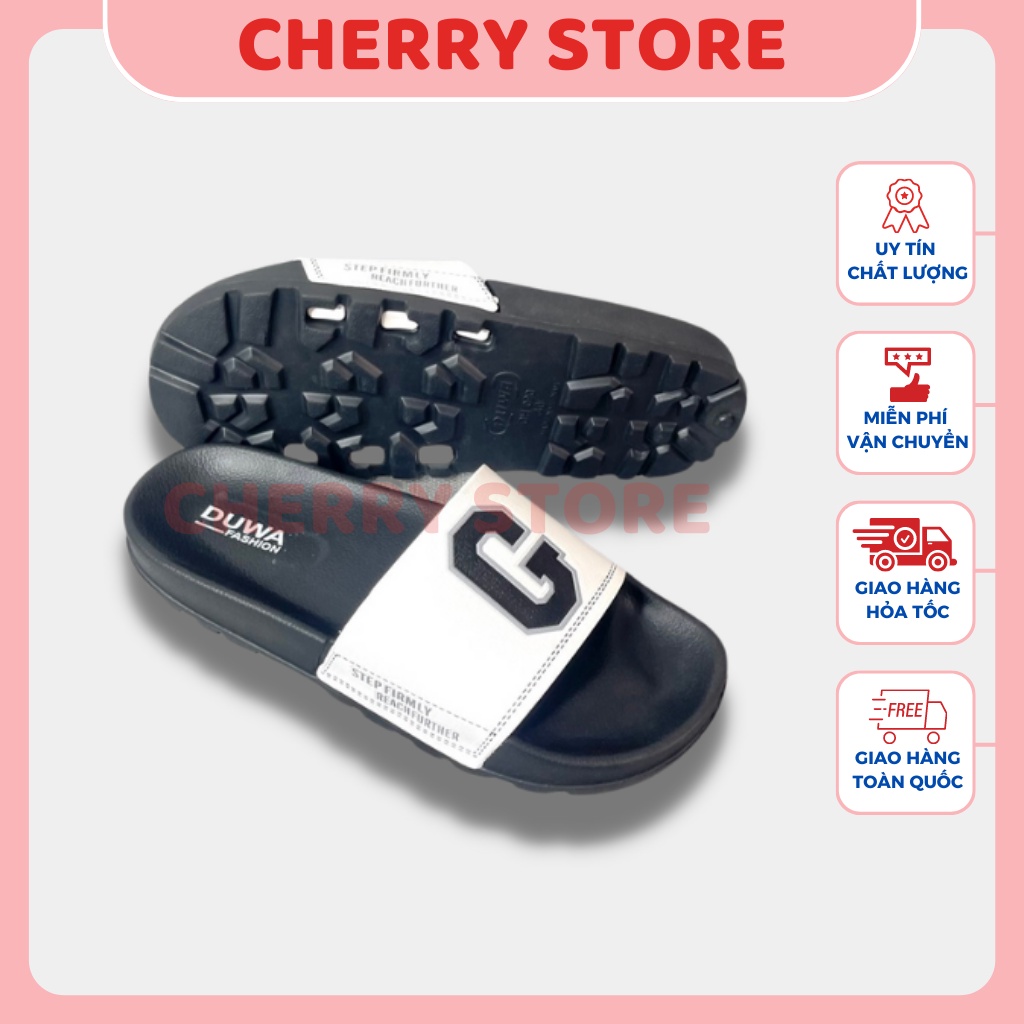 Dép quai ngang nam nữ logo chữ C siêu nhẹ đế chống trơn đi được trời mưa Trắng, Vàng, Xanh size 36 - 42 cherry store