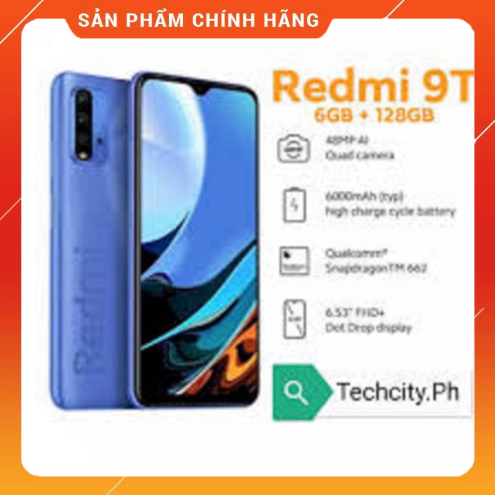 [GIẢM GIÁ] điện thoại Xiaomi Redmi 9T Chính Hãng ram 6G/128G 2sim, Pin 6000mah, Chiến Mọi game nặng mượt