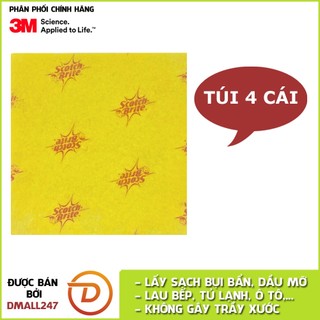 Gói 4 cái khăn lau đa dụng không trầy xước 34x35cm Scotch-Brite 3M