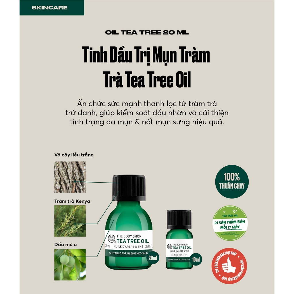 Tinh dầu tràm dành cho da mụn The Body Shop Tea Tree Oil 20ml