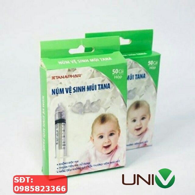 Bộ vệ sinh mũi 5 Núm vệ sinh mũi Tana [Tặng 1 kim tiêm - xilanh y tế 10ml để gắn núm nhựa hút và xịt cho bé] - UNIV