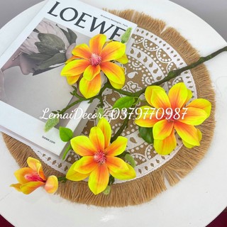 Hoa giả - Hoa mộc lan 3 bông 1 nụ bông nở to đẹp