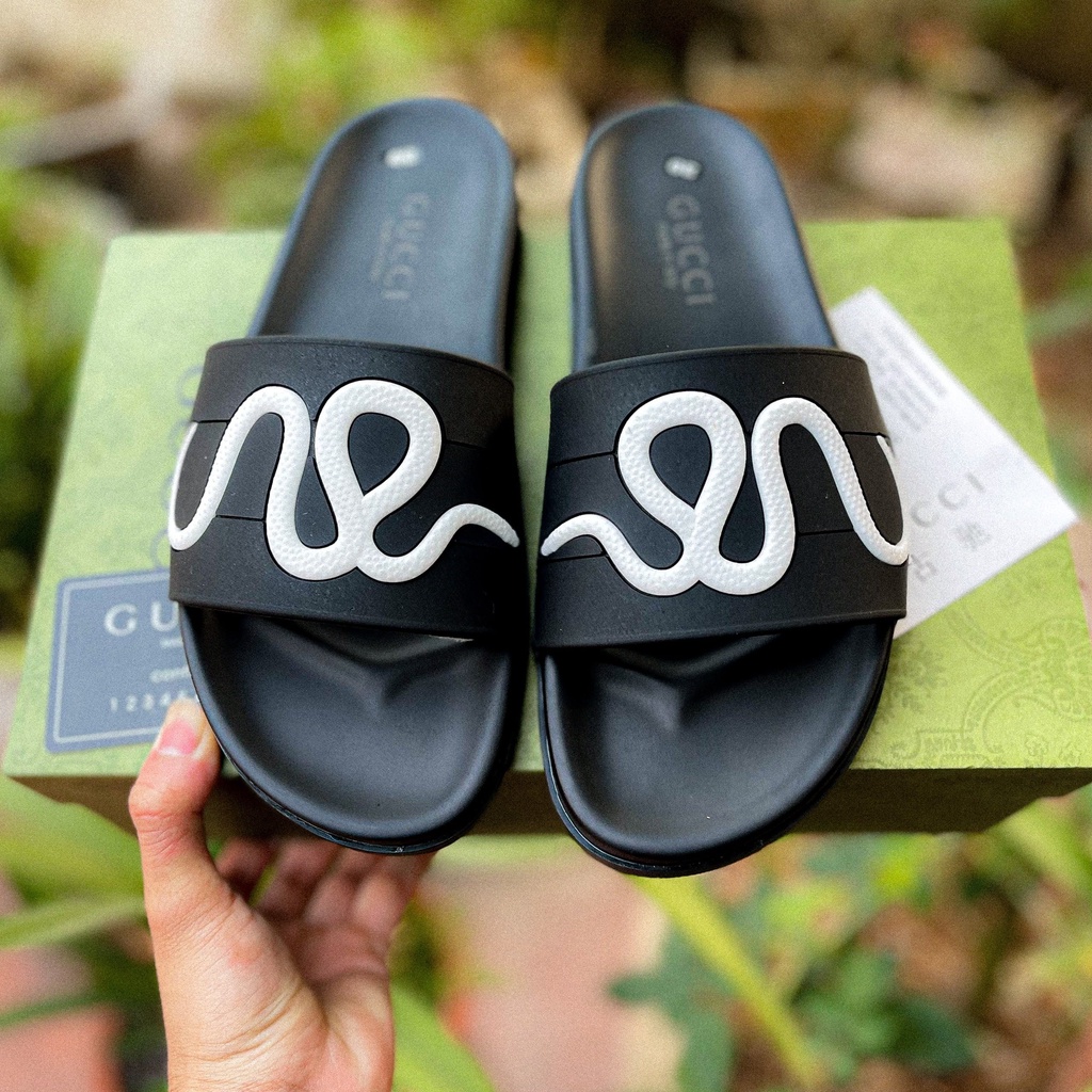 Dép Nam Gucci rắn , Dép quai ngang nam ( đế cao su đúc bền đép đi êm chân )