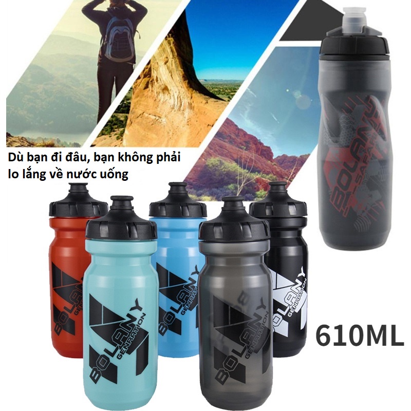 Bình Nước Xe Đạp Giữ Nhiệt 610ML Bình Nước Gắn Xe Đạp Thể Thao Đa Năng Tiện Dụng
