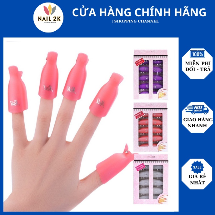 Kẹp ủ phá gel móng tay bộ 10 chiếc