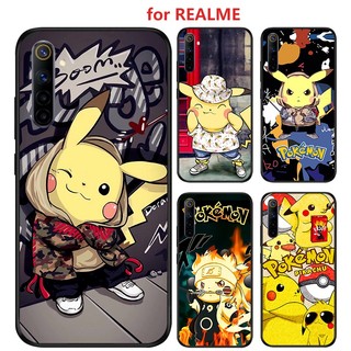 Ốp điện Realme C53 C51 C55 C33 C30 C30S C35 C25Y C25 C25S C21Y C15 C20 C12 C25 C11 Pro thoại mềm in họa tiết Pikachu cho