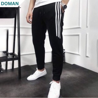 Quần Jogger nam nỉ thể thao 3 sọc dài ống bo cao cấp vải mềm mịn có túi khóa kéo thời trang DOLMAN QDN02