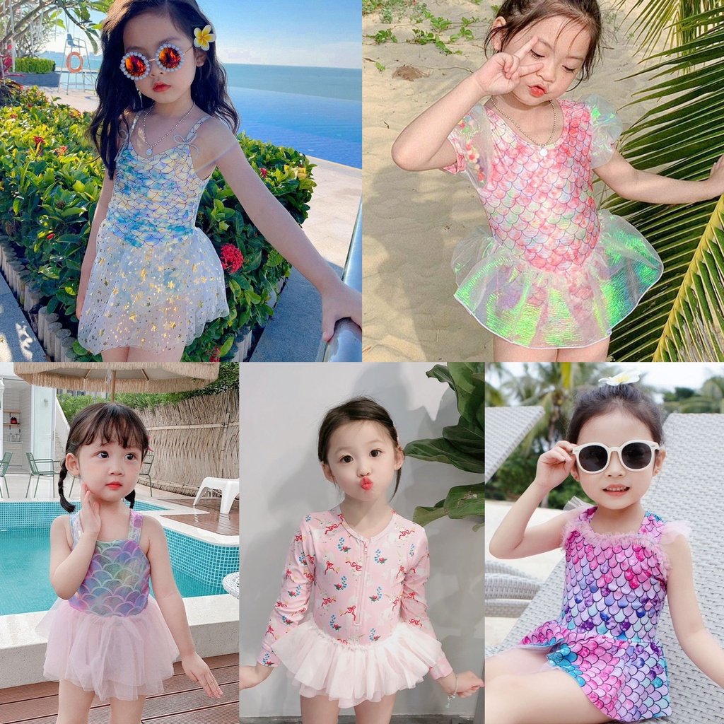 (Hàng QCCC) Bikini đồ bơi cho bé gái bộ bơi cho bé công chúa tiên cá cực xinh đáng yêu