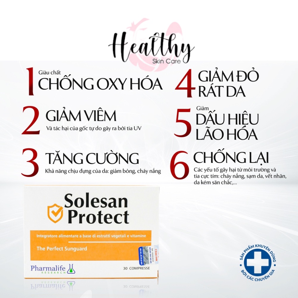 Viên Uống Chống Nắng Và Sáng Da Pharmalife Solesan Protect 30 Viên