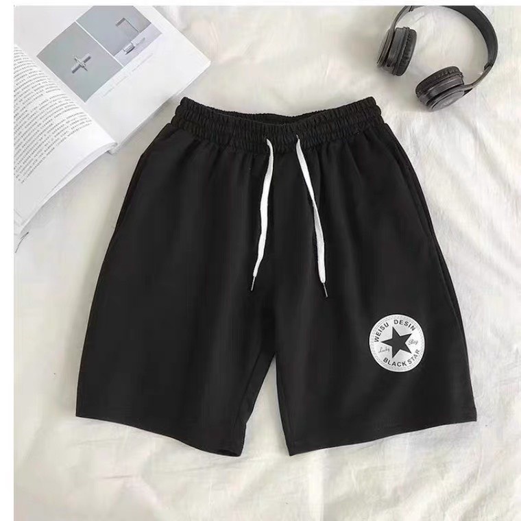 Quần short unisex in hình Ngôi Sao, chất Umi thế thao, Uzangshop