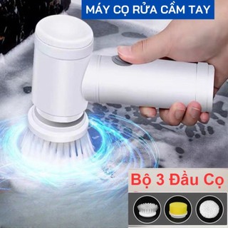 Máy cọ rửa cầm tay đa năng sạc USB, bàn chải vệ sinh nhà bếp, bồn rửa mặt, đánh bóng giày với 3 đầu thay thế tiện l