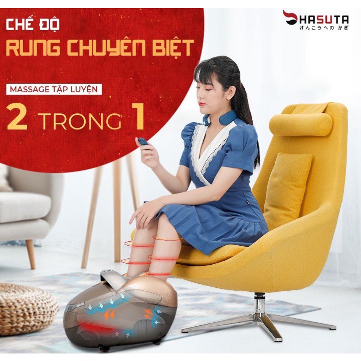 Máy massage chân Hasuta HMF320 chính hãng mát xa bàn chân Nhật Bản hồng ngoại rung xoa bóp matxa trị liệu - BH 5 năm