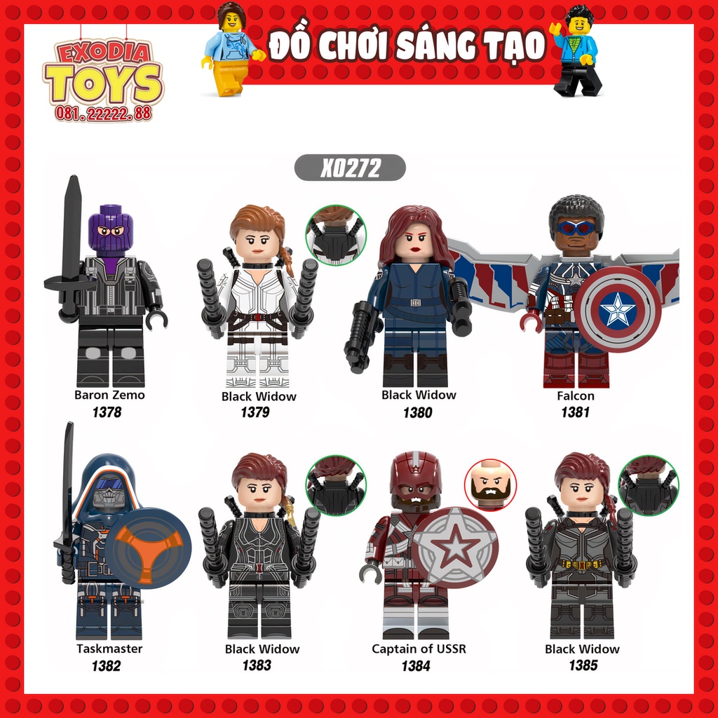 Xếp hình Minifigure Marvel Avengers Nhân vật trong phim Goá Phụ Đen Black Widow - Đồ Chơi Lắp Ghép Sáng Tạo - XINH X0272