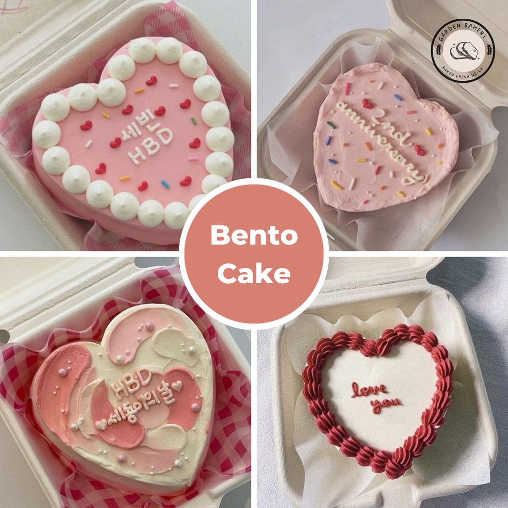 Bánh Kem Mini Bento Cake by Garden Bakery - Bánh kem Sinh Nhật trái tim - Món quà Tình Yêu - Bento Cake