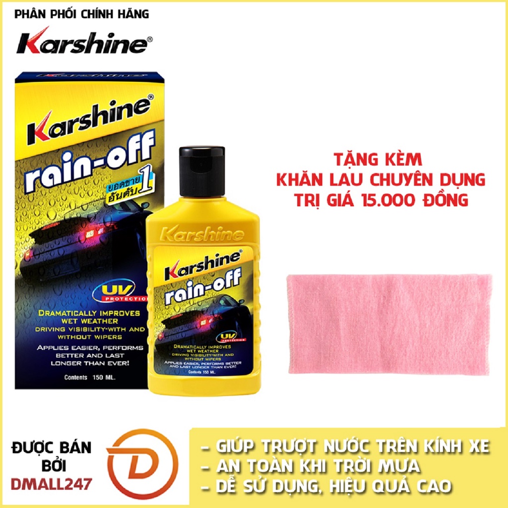 Dung dịch chống bám nước trên kính xe Karshine KA-RO150 dung tích 150ml